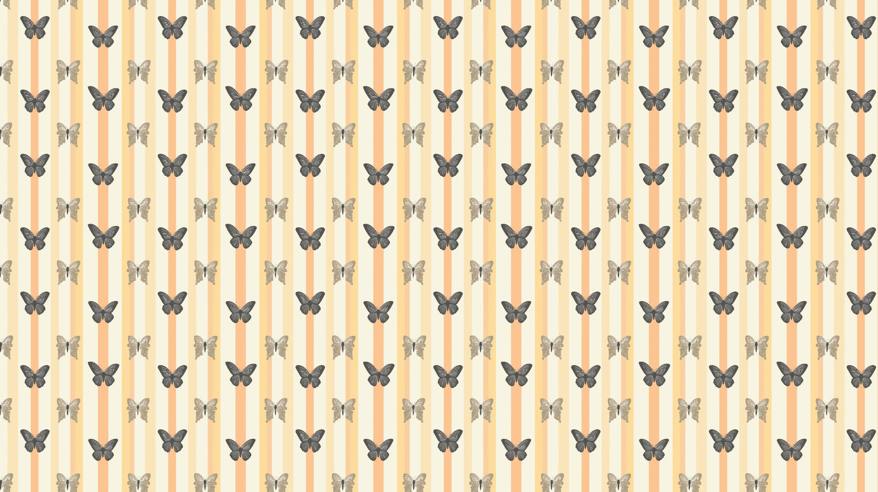 Detailed butterfly mural wallpaper design pattern showing artistic butterflies on striped background by Kids-Mundo
