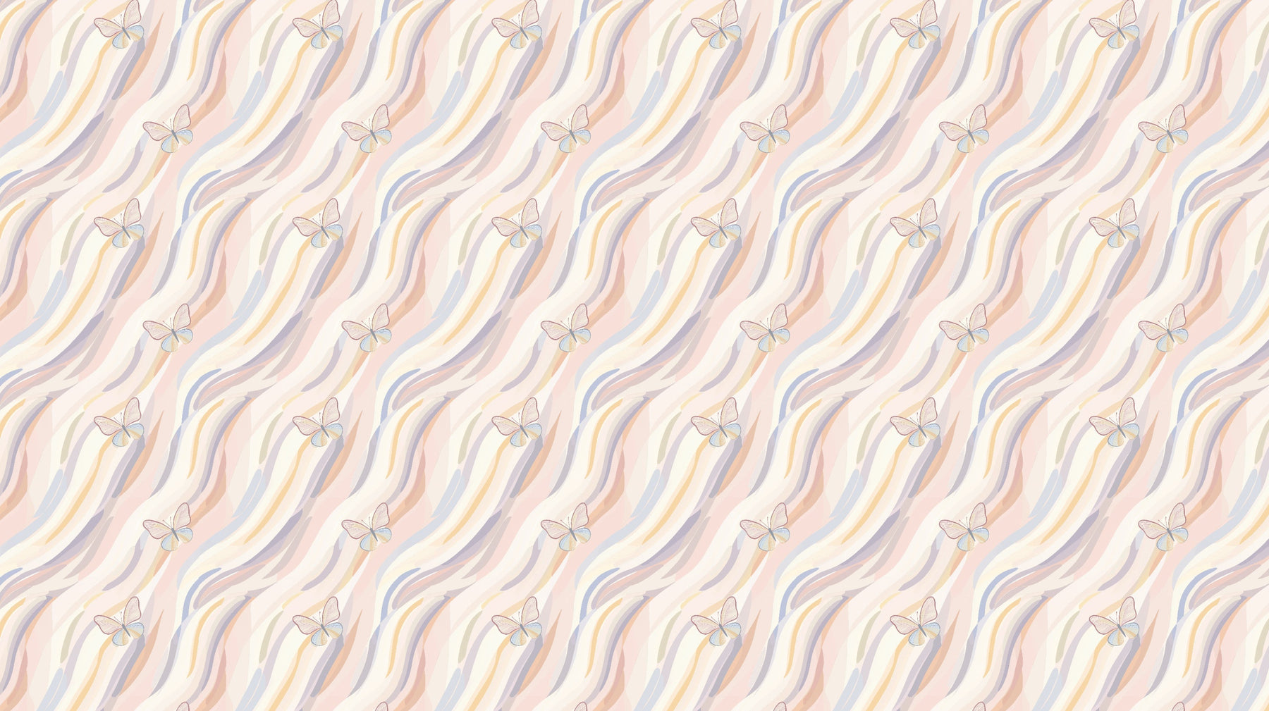 Detailed butterfly mural wallpaper design pattern with pastel colors by Kids-Mundo