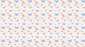 Detailed butterfly mural wallpaper design pattern with pastel butterflies and heart motifs by Kids-Mundo