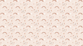 Detailed butterfly and rainbow mural wallpaper design pattern in pastel colors by Kids-Mundo
