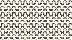 Detailed butterfly rainbow mural wallpaper design pattern showing elegant nature motifs by Kids-Mundo