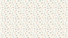 Detailed car road mural wallpaper design pattern showing winding path with vehicles and trees by Kids-Mundo