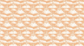 Detailed castle clouds mural wallpaper design pattern with orange tones by Kids-Mundo