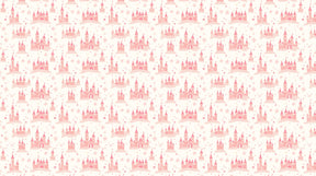 Detailed pink castle and stars mural wallpaper design pattern by Kids-Mundo