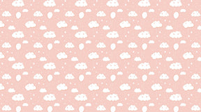 Detailed pink cloud balloon mural wallpaper design pattern with stars by Kids-Mundo