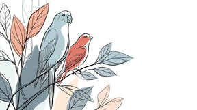 Detailed colorful birds and foliage mural wallpaper design pattern by Kids-Mundo