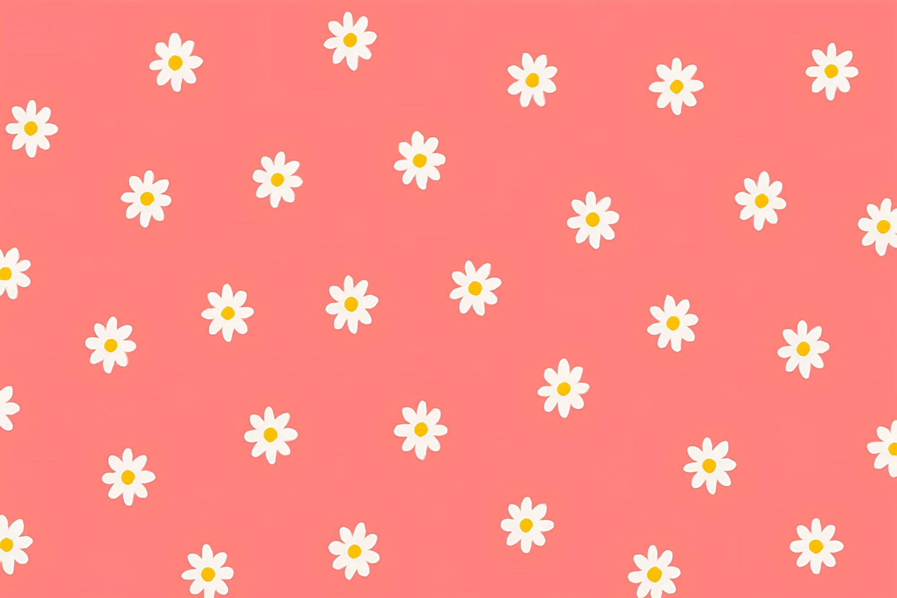 Detailed coral floral mural wallpaper design pattern with white flowers by Kids-Mundo