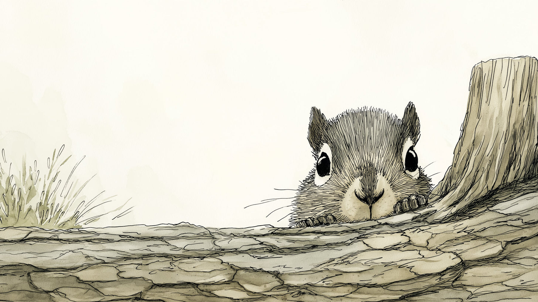 Detailed curious squirrel forest mural wallpaper design pattern by Kids-Mundo