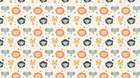 Detailed cute animals and colorful stars mural wallpaper design pattern by Kids-Mundo