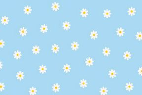 Detailed daisy floral mural wallpaper design pattern with blue sky by Kids-Mundo