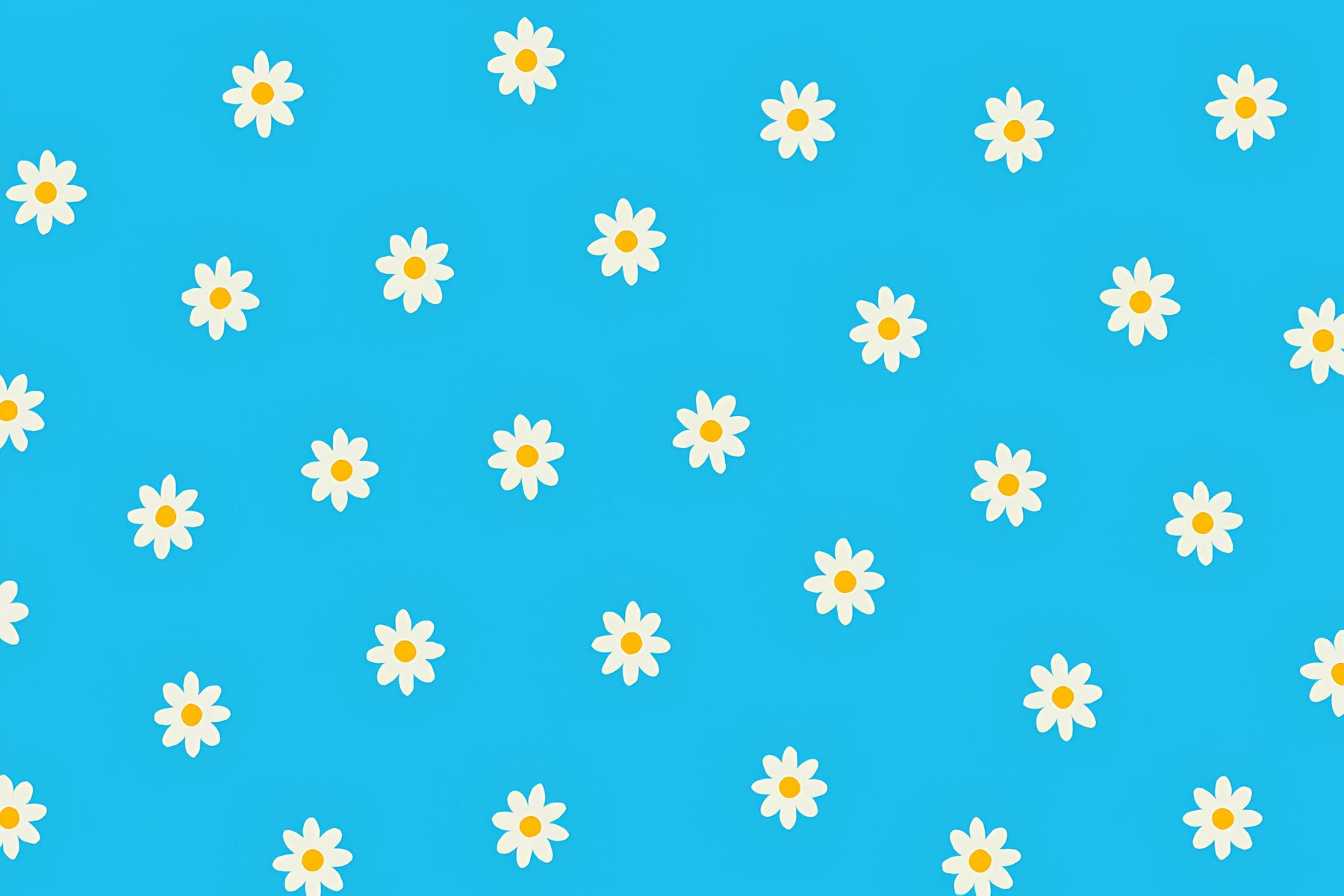 Detailed white daisy on blue background mural wallpaper design pattern by Kids-Mundo
