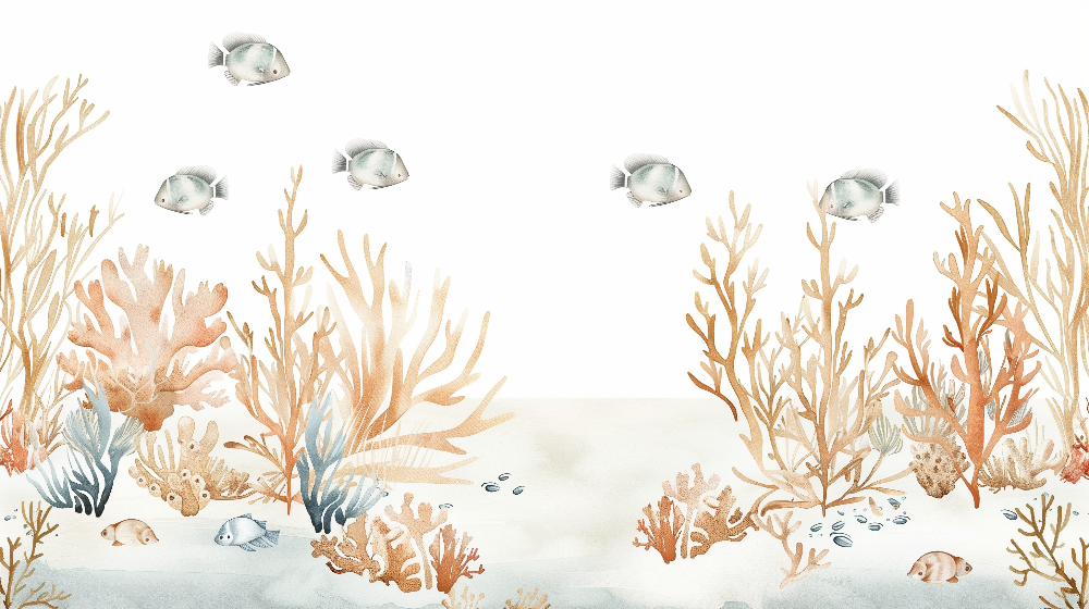 Delicate Pastel Coral Reef Wall Mural