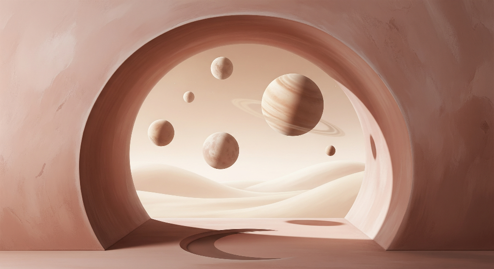Desert Dunes Planets Archway Wall Mural