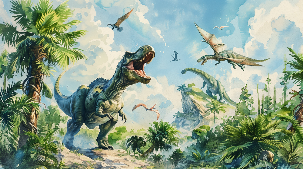 Roaring T-Rex Jungle Dinosaur Wall Mural