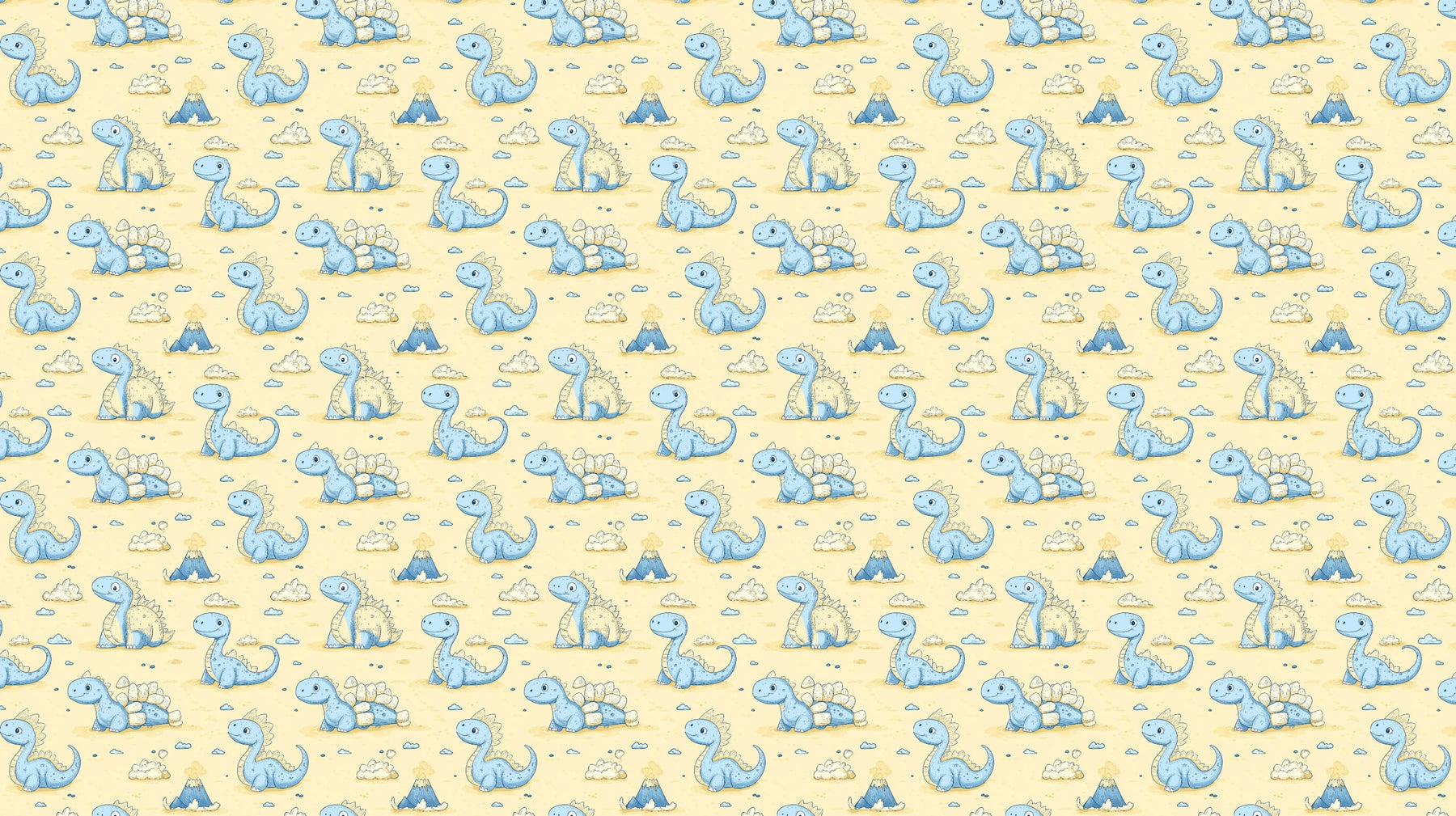 Detailed cute dinosaur mural wallpaper design pattern with pastel background by Kids-Mundo