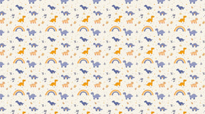 Detailed dinosaur and rainbow mural wallpaper design pattern with stars by Kids-Mundo