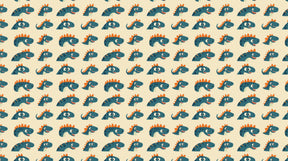 Detailed dinosaur mural wallpaper design pattern with blue and orange prehistoric creatures by Kids-Mundo