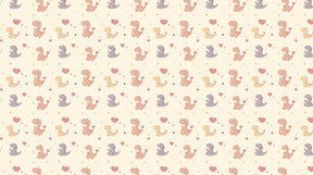 Detailed sweet dinosaur hearts mural wallpaper design pattern by Kids-Mundo