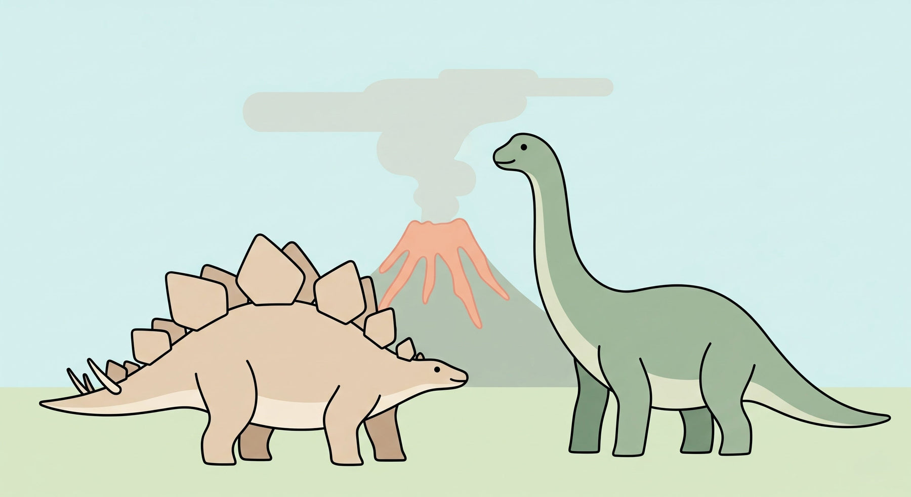 Detailed dinosaur and volcano mural wallpaper design pattern by Kids-Mundo