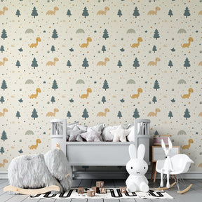 Pastel dinosaur mural wallpaper transforming kids playroom into prehistoric wonderland