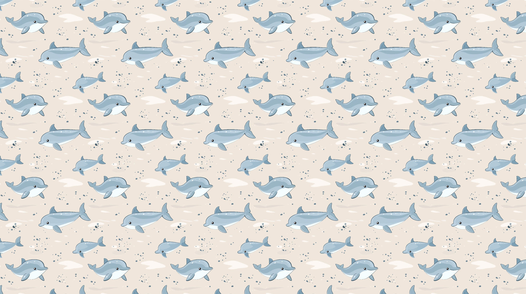 Detailed dolphin mural wallpaper design pattern showing soft blue marine theme by Kids-Mundo