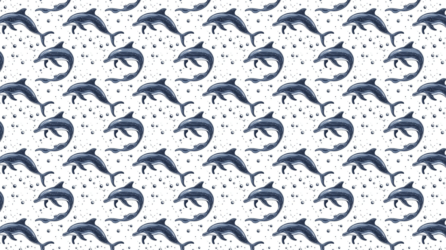 Detailed dolphin ocean mural wallpaper design pattern with bubbles by Kids-Mundo