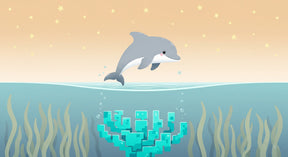 Detailed dolphin ocean mural wallpaper design pattern with corals and marine life by Kids-Mundo