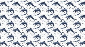 Detailed dolphin ocean mural wallpaper design pattern with bubbles by Kids-Mundo