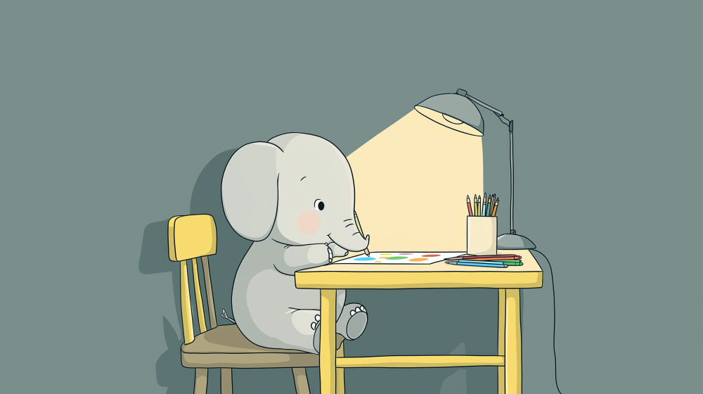 Detailed elephant artist mural wallpaper design pattern showing creative scene by Kids-Mundo