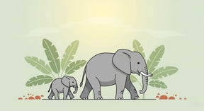 Detailed elephant jungle mural wallpaper design pattern with tropical plants by Kids-Mundo