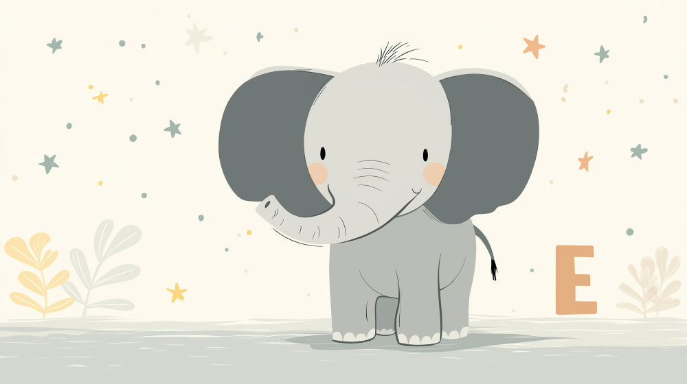 Detailed elephant and stars mural wallpaper design pattern by Kids-Mundo