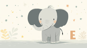 Detailed elephant and stars mural wallpaper design pattern by Kids-Mundo