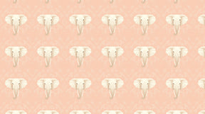 Detailed pink elephant head mural wallpaper design pattern showing safari motifs by Kids-Mundo