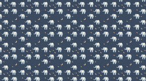 Detailed elephant safari mural wallpaper design pattern with stars and moons by Kids-Mundo