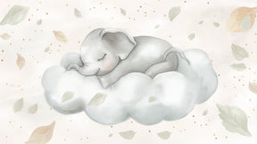 Detailed sleeping elephant on cloud mural wallpaper design pattern by Kids-Mundo