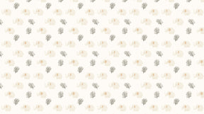 Detailed beige elephant mural wallpaper design pattern with botanical foliage by Kids-Mundo