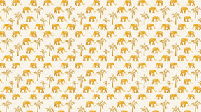 Detailed golden elephant and palm tree mural wallpaper design pattern by Kids-Mundo
