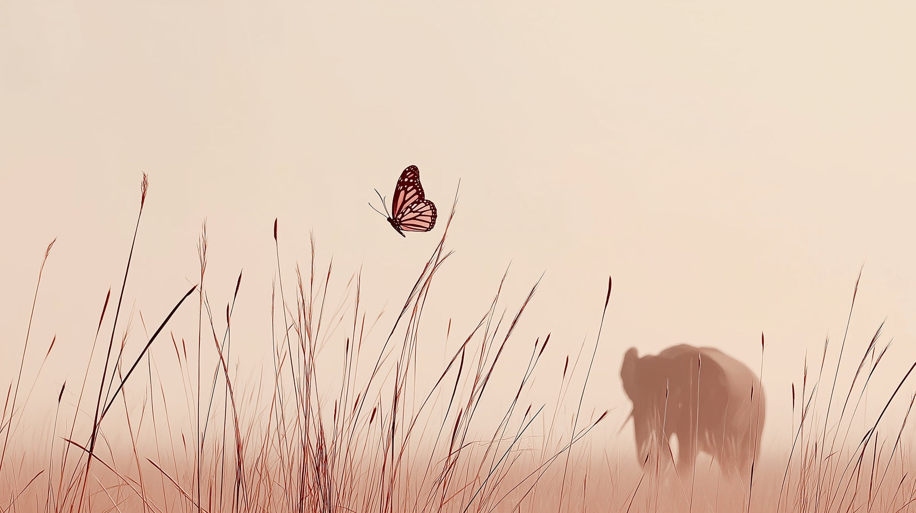 Detailed elephant and butterfly mural wallpaper design pattern by Kids-Mundo