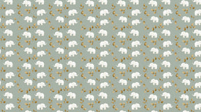 Detailed elephant and golden leaves mural wallpaper design pattern by Kids-Mundo