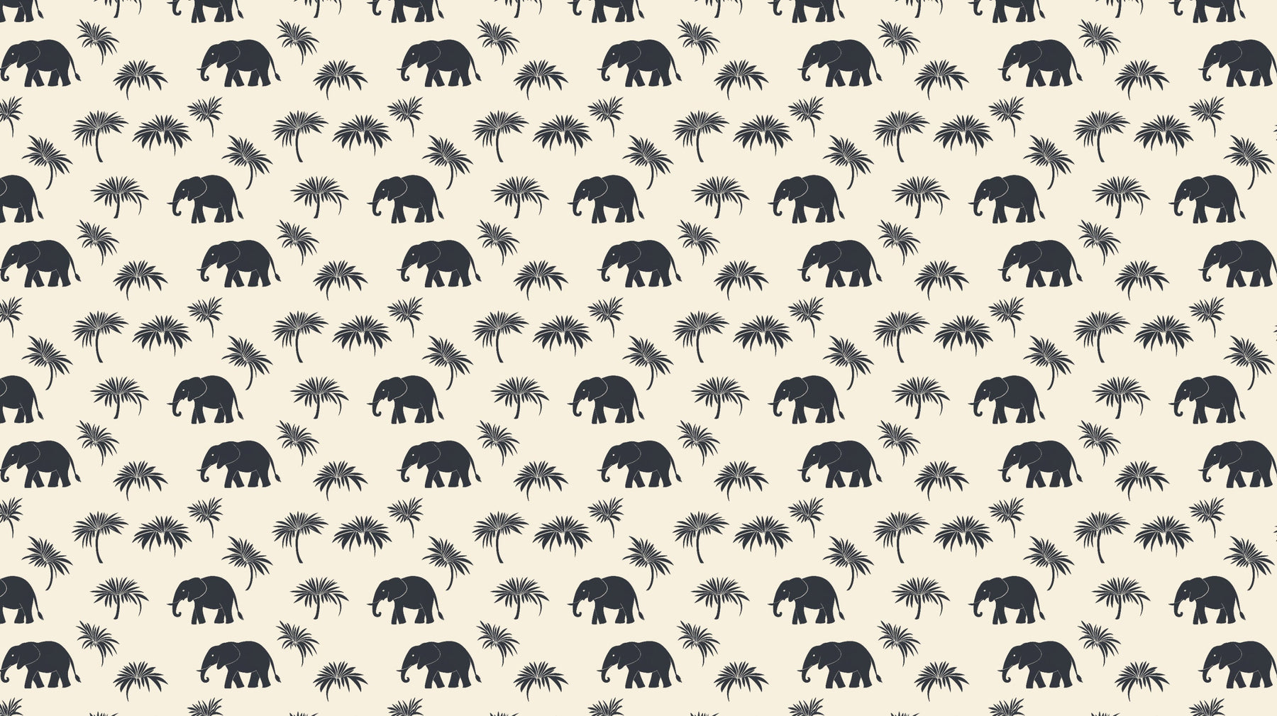 Detailed elephant safari mural wallpaper design pattern with exotic foliage by Kids-Mundo