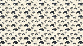 Detailed elephant safari mural wallpaper design pattern with exotic foliage by Kids-Mundo