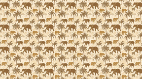 Detailed elephant and palm tree safari mural wallpaper design pattern by Kids-Mundo