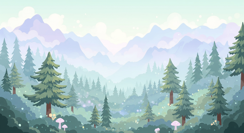 Enchanted Forest and Mountains Wall Mural