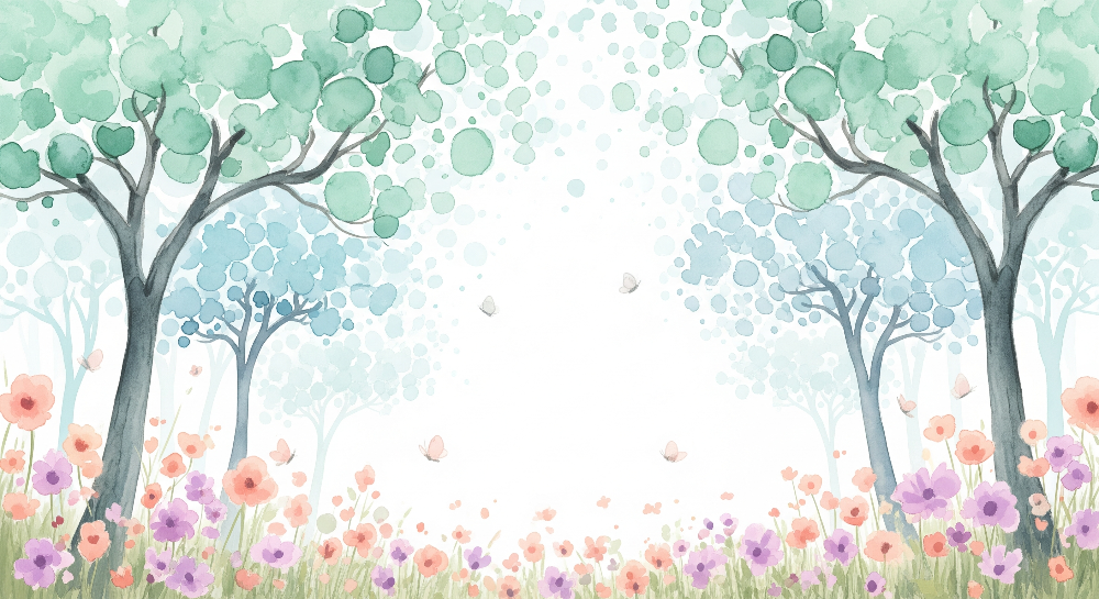 Enchanted Watercolour Forest Wall Mural
