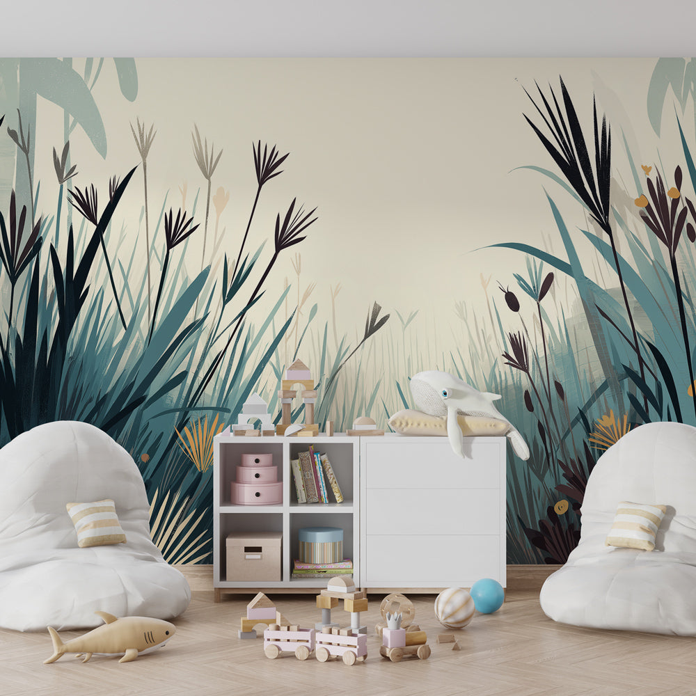 Nature trail wallpaper transforming children's bedroom into magical forest sanctuary
