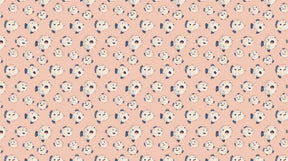 Detailed fish mural wallpaper design pattern showing cute sea creatures on pink background