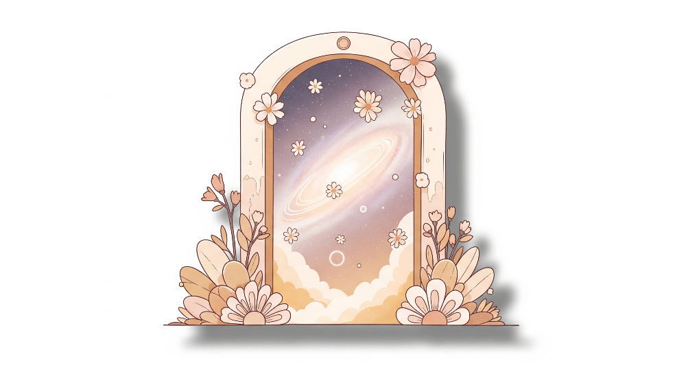 Floral Galaxy Portal Wall Mural