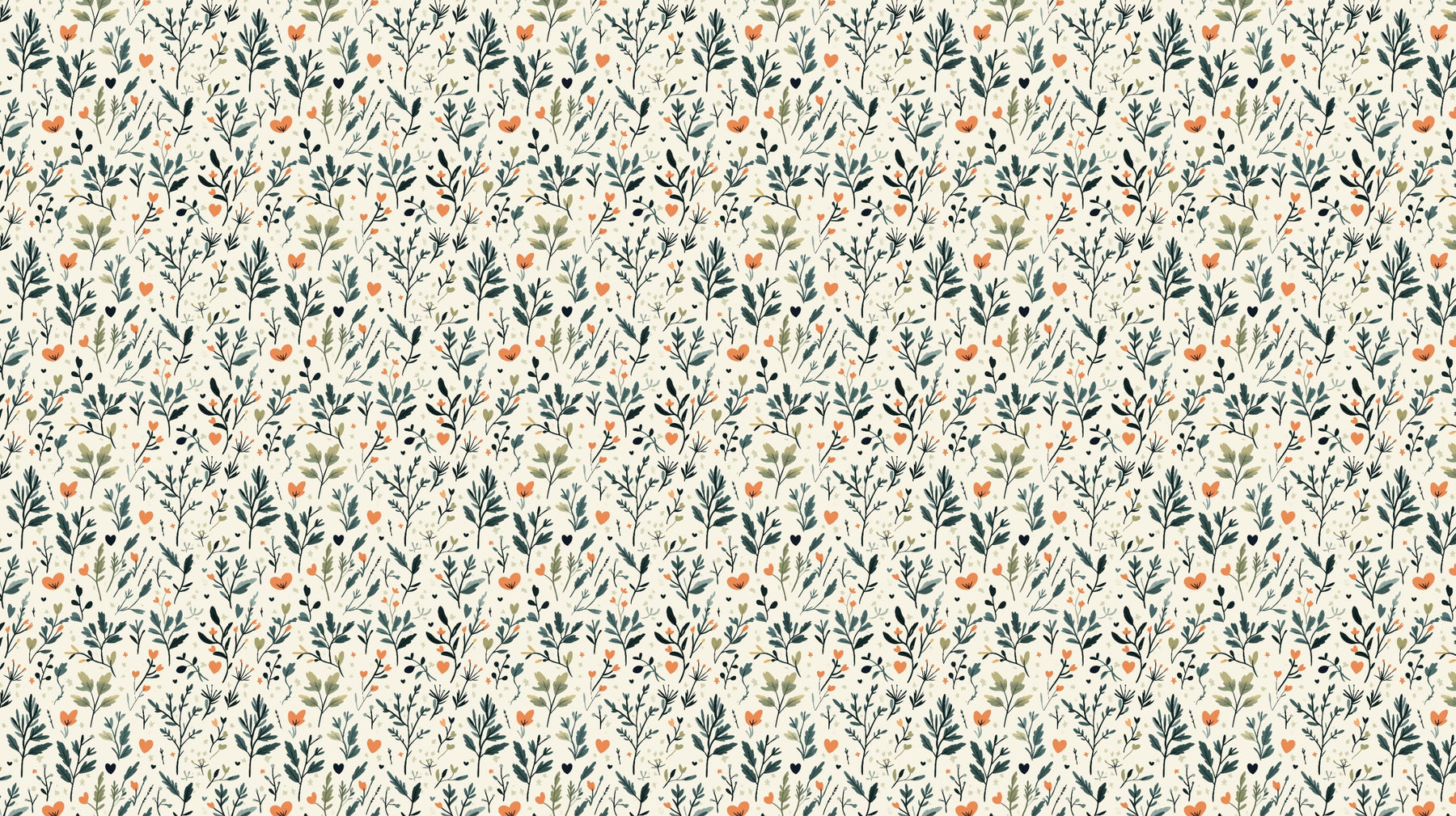 Detailed botanical floral mural wallpaper design pattern in soft beige tones by Kids-Mundo