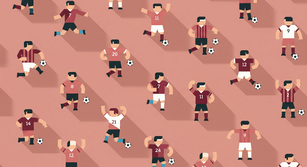 Football Players Pattern Wall Mural