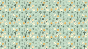 Detailed forest mural wallpaper design pattern with smiling trees by Kids-Mundo